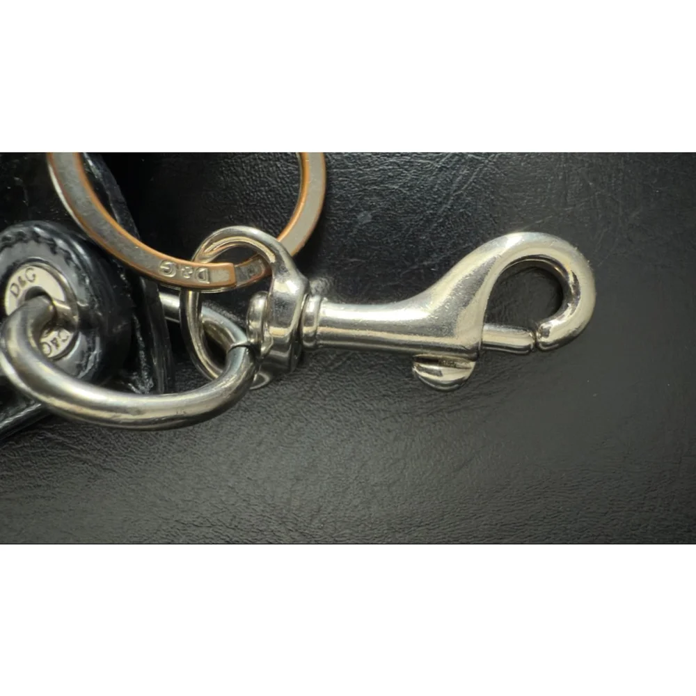 Women's D&G Dolce & Gabbana Black Silver butterfly Keychain One Size